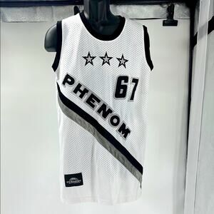 VTG Phenom Authentic Stitched #67 White/Black BASKETBALL JERSEY Medium Video
